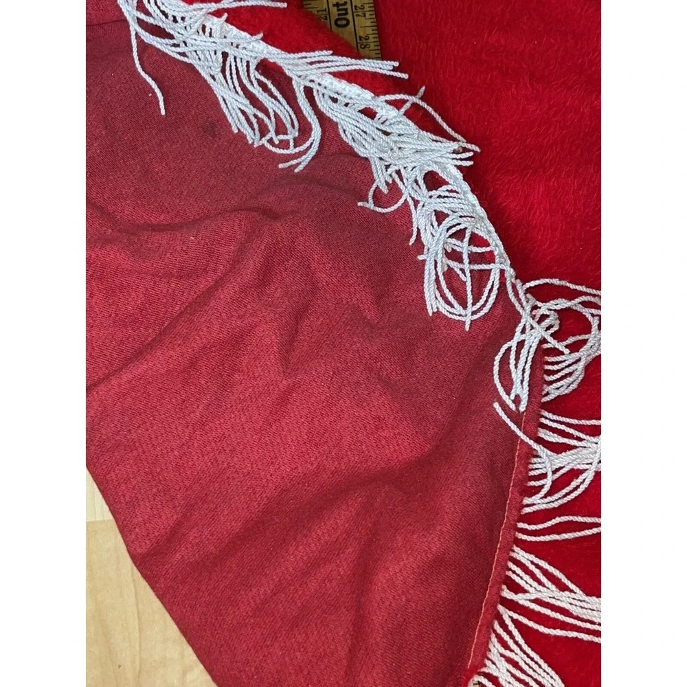 Vintage Red Shag Christmas Tree Skirt‎ 45